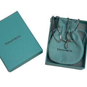 Tiffany & Co Elsa Peretti Infinity Cross Pendant Necklace AUTHENTIC!